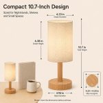Small Rechargeable Cordless Table Lamp, Nightstand to Desk, Warm Oak - Image 3